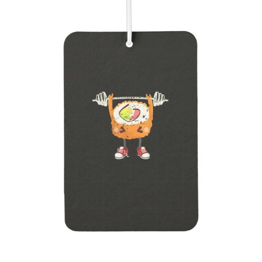 食おもしろい物体育日本の館重量挙げTシャツ カーエアーフレッシュナー (正面)