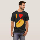 食おもしろい物好きティーホットドッグ大好き Tシャツ (正面フル)