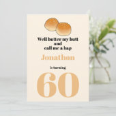 食おもしろい食引用文60th誕生日パーティーの招待 招待状 (スタンド正面)