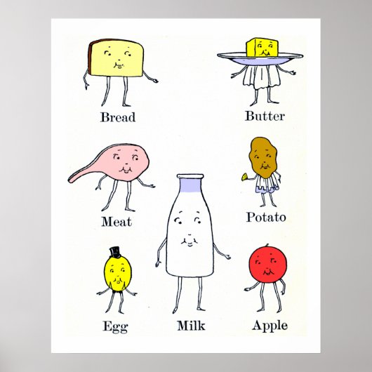 食お気に入りの品ヴィンテージキッチンアート ポスター (正面)