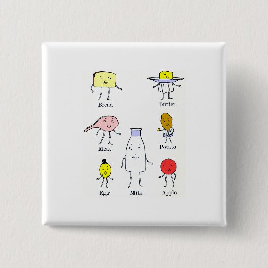 食お気に入りの品ヴィンテージキッチンアート 缶バッジ (正面)