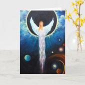 "食の天使"のファインアートの挨拶状 カード (黄色い花)