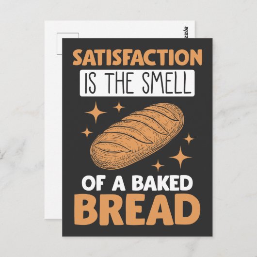 食の満足感  フードマニアの喜び 焼きたてのパン  焼き菓子作り ポストカード (正面/裏面)