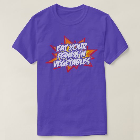 食べおもしろいグルメ素晴らしベジタリア Tシャツ (デザイン正面)