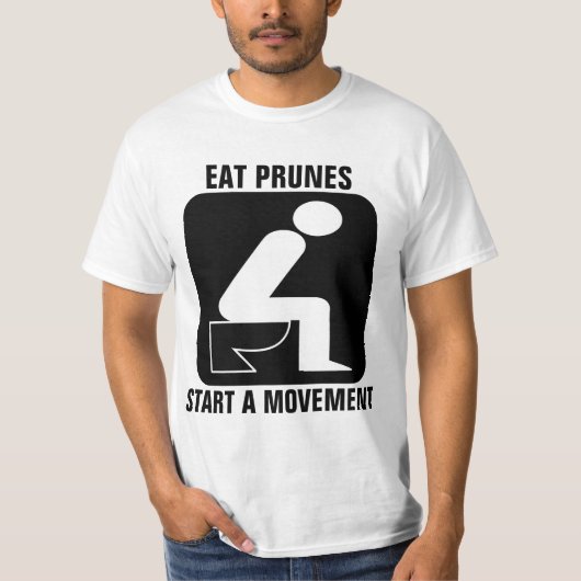 食べおもしろいプルーンが動き始める(ウンチ) Tシャツ (正面)