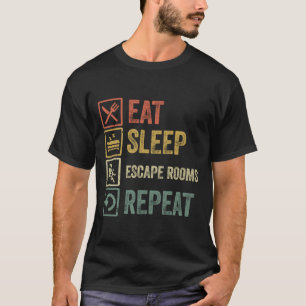 食べおもしろい寝脱出室レトロヴィンテージを繰り返す。 Tシャツ