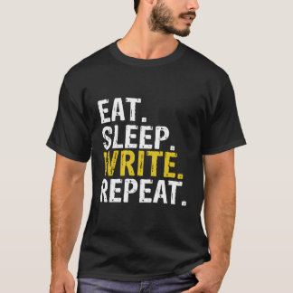 食べおもしろい書Sleep Repeatライタギフト Tシャツ