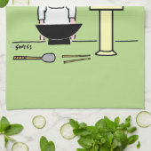 食べおもしろい物を炒めるWok漫画のキッチン キッチンタオル (折り畳み)