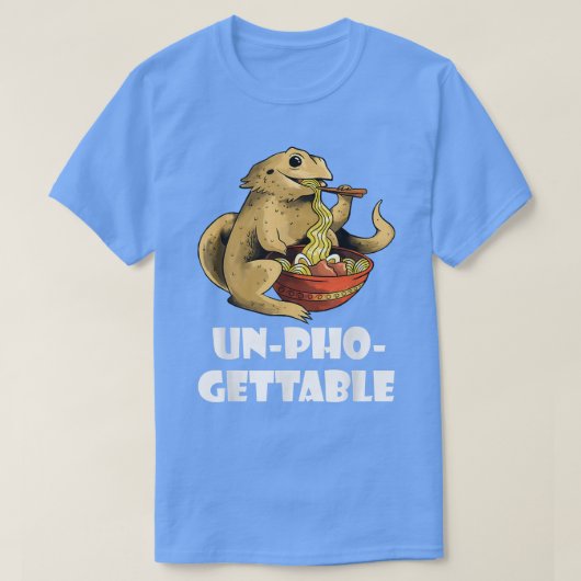 食べおもしろい物プリン爬虫類フースースーアジア食ラーメンN Tシャツ (デザイン正面)