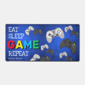 食べおもしろい眠る,ゲーム,ゲーマーを繰り返す デスクマット (正面)