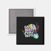 食べおもしろい遊Sleep Repeat Player Gift Love Tee マグネット (正面/裏面)