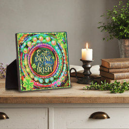 食べおもしろい、飲み物とビーアイリッシュの引用文のインスピレーション フォトプラーク
