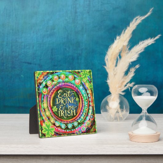 食べおもしろい、飲み物とビーアイリッシュの引用文のインスピレーション フォトプラーク (インサイチュ)