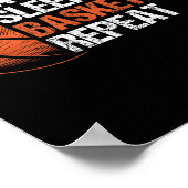 食べおもしろいSleep Basketball Repeat Basketball Playe ポスター (角)