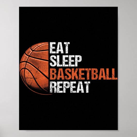 食べおもしろいSleep Basketball Repeat Basketball Playe ポスター (正面)