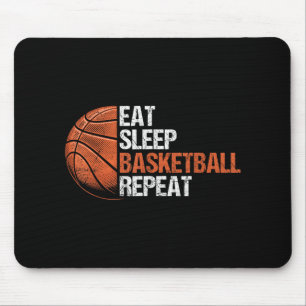 食べおもしろいSleep Basketball Repeat Basketball Playe マウスパッド