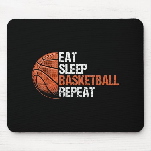 食べおもしろいSleep Basketball Repeat Basketball Playe マウスパッド (正面)