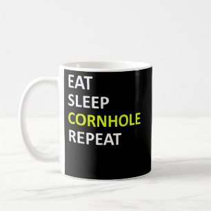食べおもしろいSleep Cornhole Repeat Cornhole Player コーヒーマグカップ