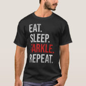 食べおもしろいSleep Farkle Repeatサイコロ Tシャツ (正面)