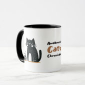 食べお洒落物満杯の黒猫 マグカップ (正面左)