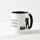 食べお洒落物満杯の黒猫 マグカップ (正面右)