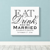 食べお酒を飲み結婚したて キャンバスプリント (インサイチュ (ウッドフロア))