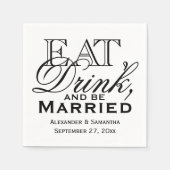 食べお酒を飲み結婚したて スタンダードカクテルナプキン (正面)