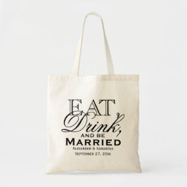 食べお酒を飲み結婚したて トートバッグ