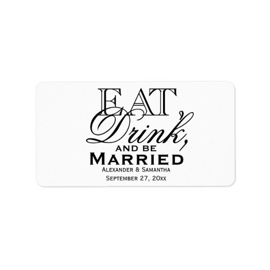 食べお酒を飲み結婚したて ラベル (正面)