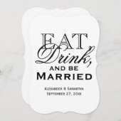食べお酒を飲み結婚したて 招待状 (正面/裏面)