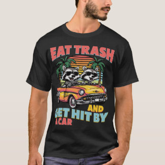食べごみを捨てて車にひかれる Tシャツ