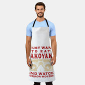 食べたこ焼き、ホラー映画を見るタコ玉 エプロン (着用した状態)