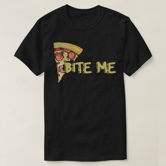 食べてピザ Tシャツ (デザイン正面)