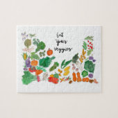 食べて下さいあなたの野菜(野菜イラストレーションのビーガン)を ジグソーパズル (横)