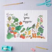 食べて下さいあなたの野菜(野菜イラストレーションのビーガン)を 薄葉紙 (クラフト)