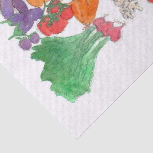 食べて下さいあなたの野菜(野菜イラストレーションのビーガン)を 薄葉紙 (詳細)