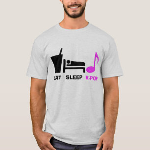 食べて下さい睡眠のKpopのTシャツ(ライト)を Tシャツ