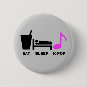 食べて下さい睡眠のKpopボタン(ライト)を 缶バッジ
