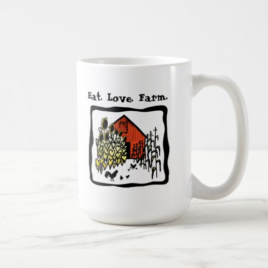 食べて下さい。 愛。 農場。 コーヒー・マグ コーヒーマグカップ (右)