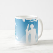 食べて下さい、眠らせて下さい、サーフして下さい コーヒーマグカップ (正面右)