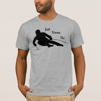 食べて下さい、眠らせて下さい、スキーをして下さい Tシャツ