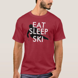 食べて下さい、眠らせて下さい、スキーをして下さい Tシャツ