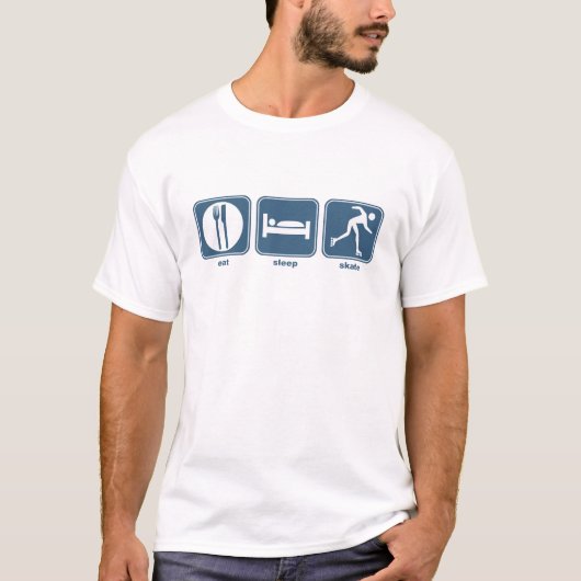 食べて下さい、眠らせて下さい、スケートで滑って下さい Tシャツ (正面)
