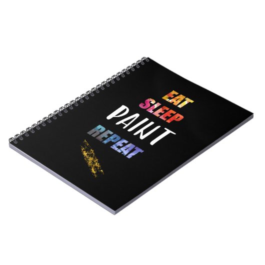 食べて下さい、眠らせて下さい、絵を描いて下さい、繰り返して下さい。 ペインターの芸術家のギフト ノートブック (左側)