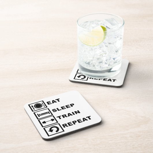 食べて下さい、眠らせて下さい、訓練して下さい、繰り返して下さい コースター (右側)