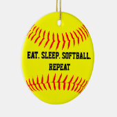 食べて下さい。 睡眠。 ソフトボール。 繰り返し セラミックオーナメント (右)