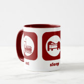 食べて下さい。 睡眠。 バドミントン。 マグ (正面左)