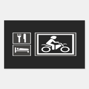 食べて下さい。 睡眠。 乗車! 長方形シール