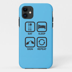 食べて下さい。 睡眠。 印。 繰り返し。   ASLの電話場合 iPhone 11 ケース