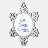 食べて下さい。 睡眠。 庭 スノーフレークピューターオーナメント (右)